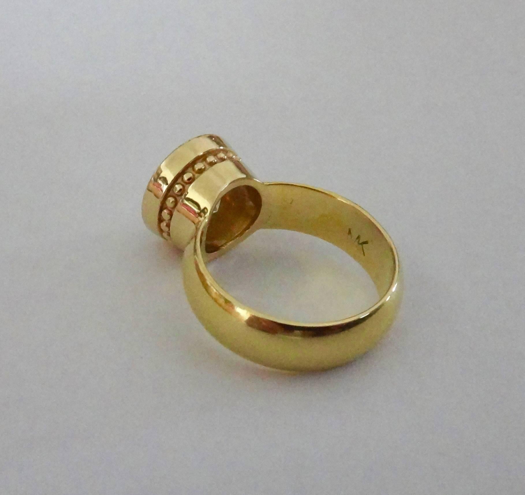 Contemporary Michael Kneebone White Sapphire 18 Karat Gold Leah Ring
