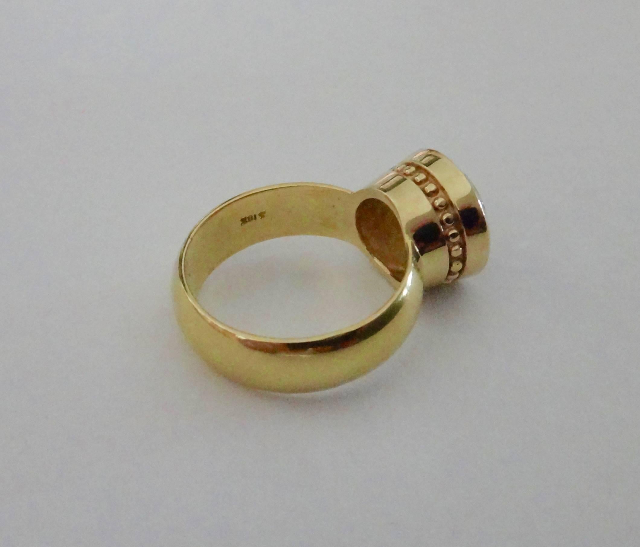 Women's or Men's Michael Kneebone White Sapphire 18 Karat Gold Leah Ring