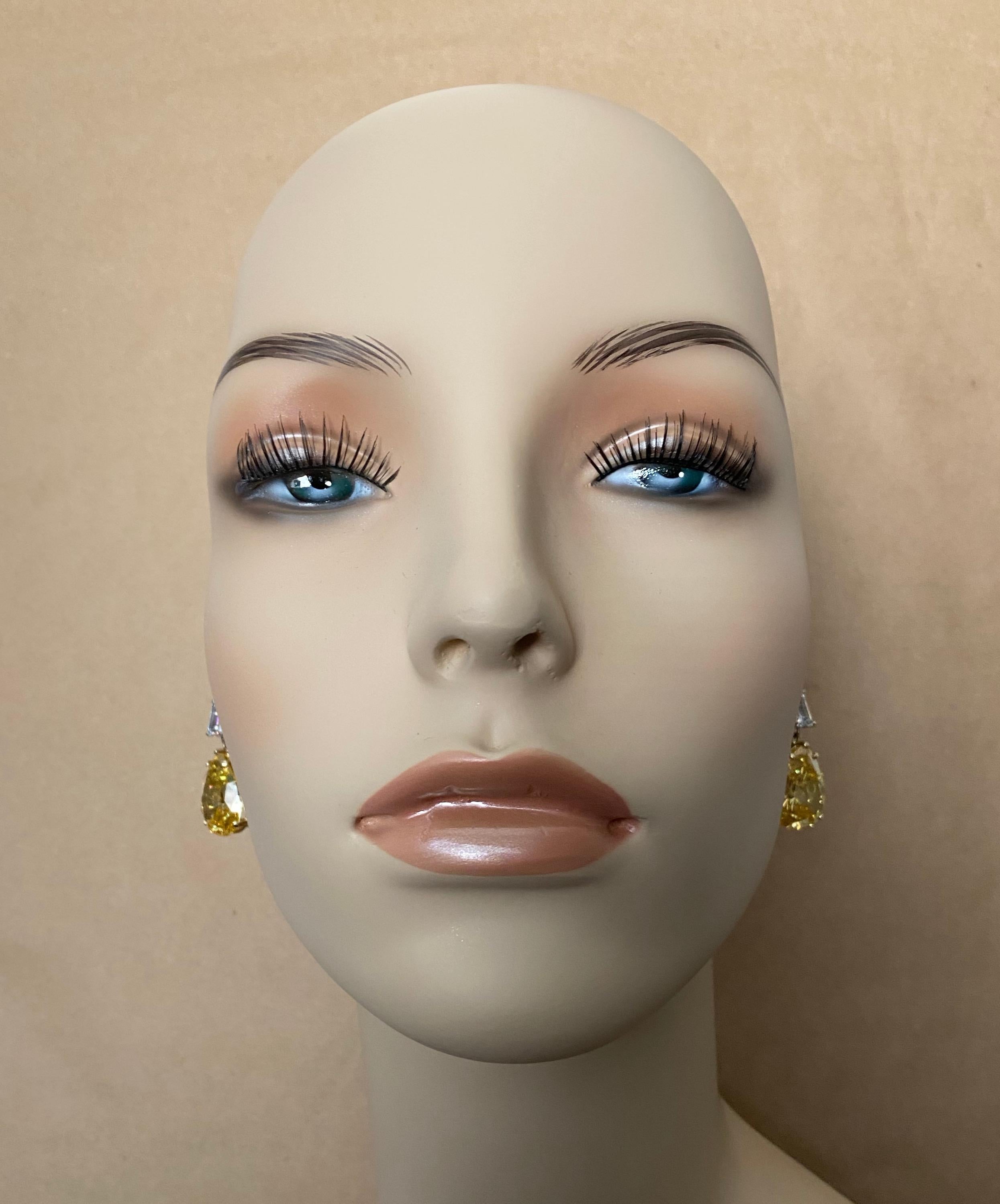 Women's Michael Kneebone White Sapphire Golden Topaz Dangle Earrings