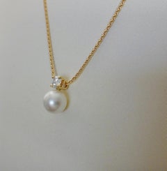 Michael Kneebone White Sapphire South Sea Pearl Wheat Chain Pendant