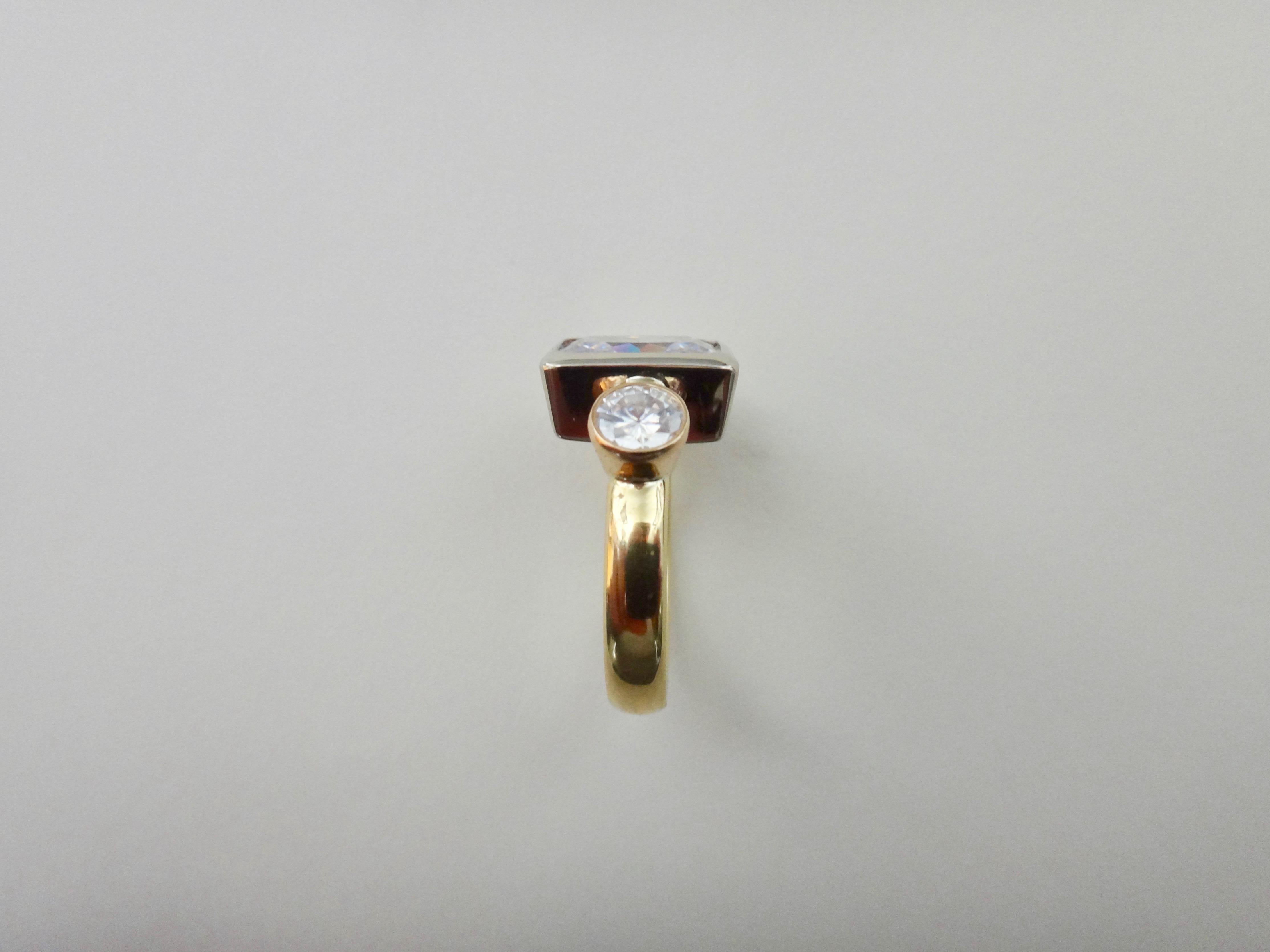 Michael Kneebone White Sapphire Three-Stone Leah Ring at 1stDibs