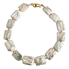 Michael Kneebone White Tile Baroque Pearl Bead Necklace