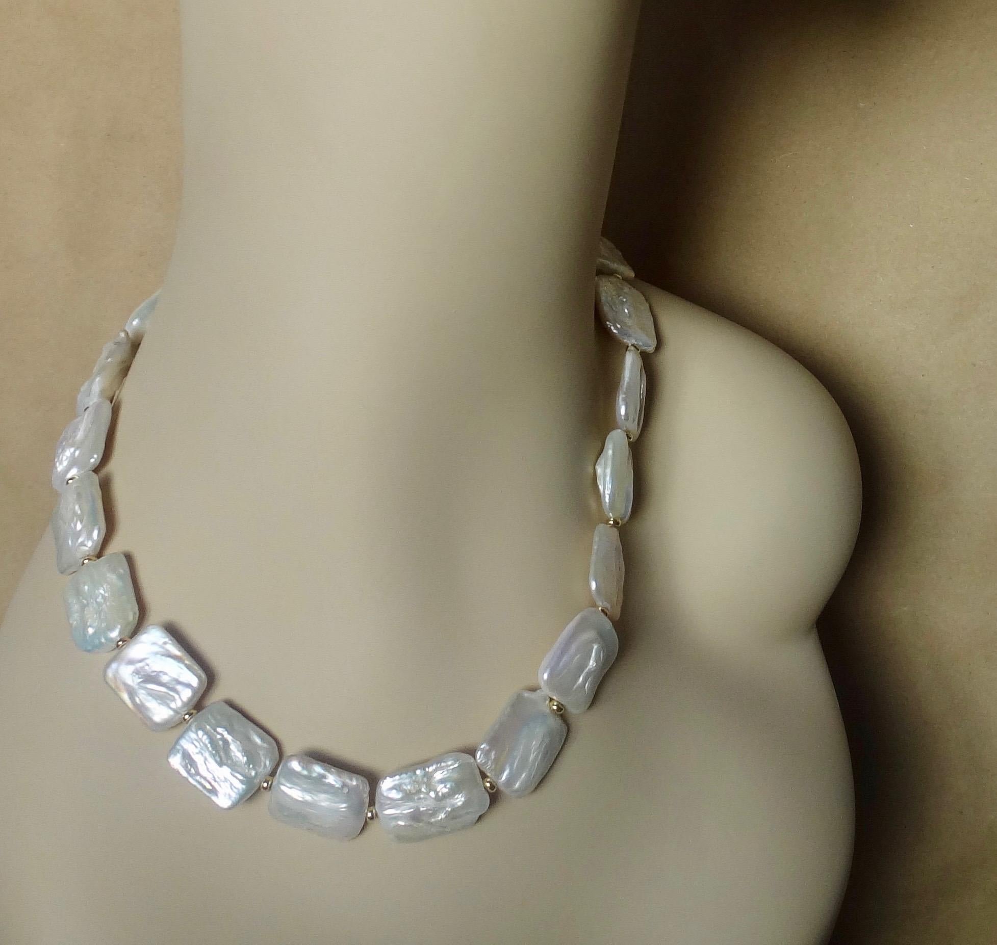 Michael Kneebone White Tile Pearl Earring Necklace Suite 6