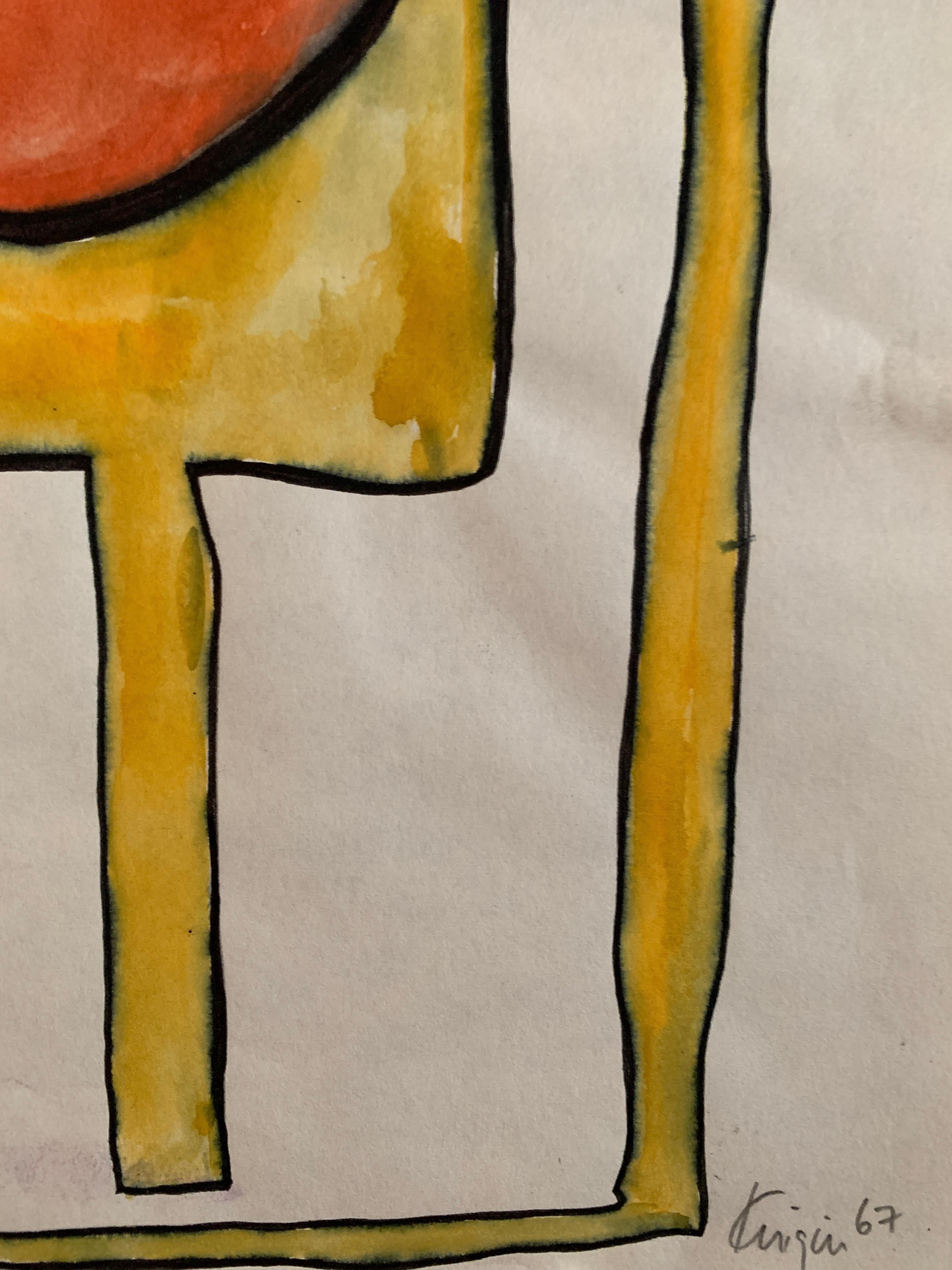 Michael Knigin
Abstrait 1 Orange et jaune
1967
Pinceau d'encre et aquarelle sur papier
8.25 