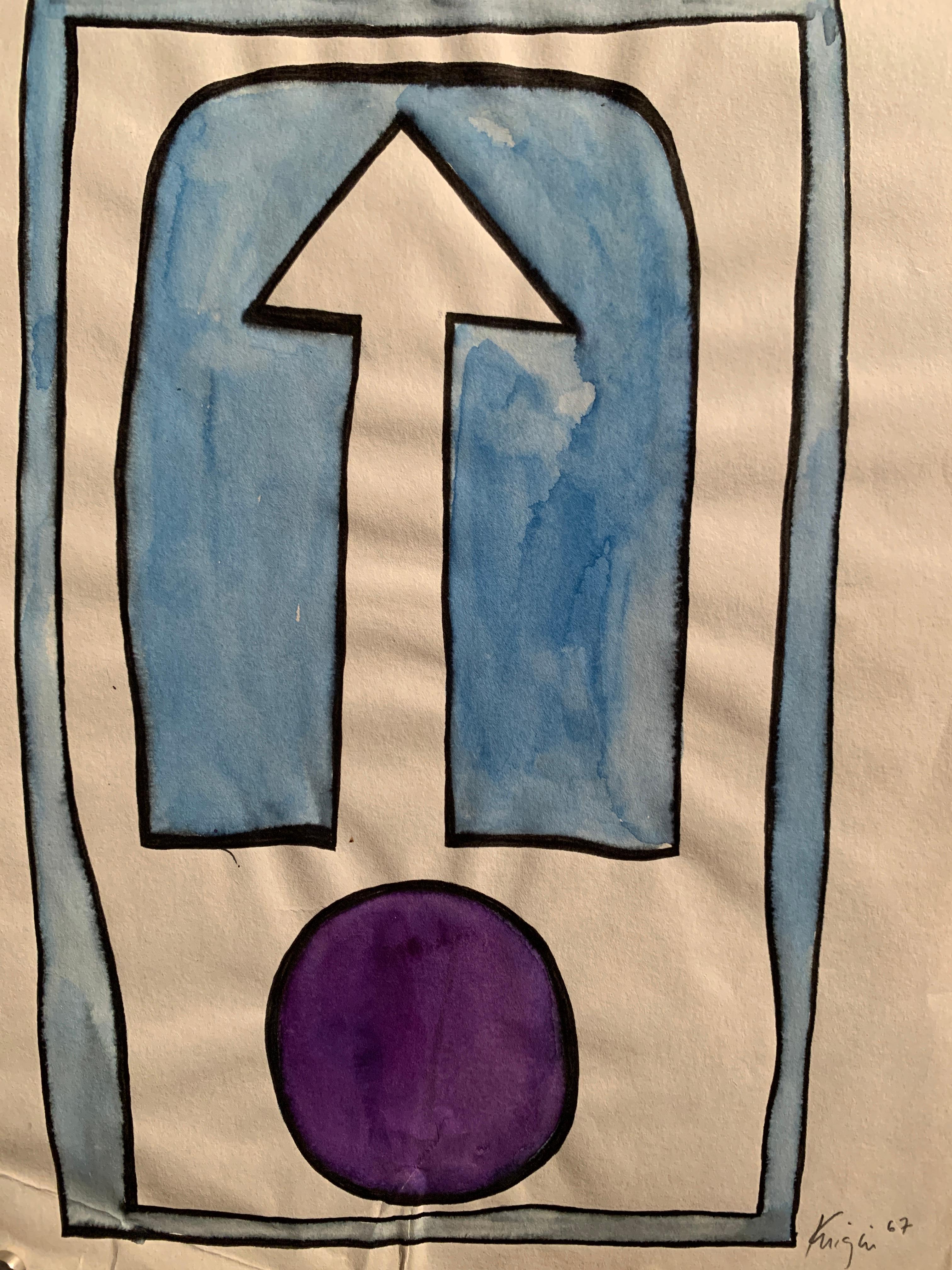 Michael Knigin
Abstract 3 Blue and Purple
1967
Ink brush and watercolor on paper
8.25