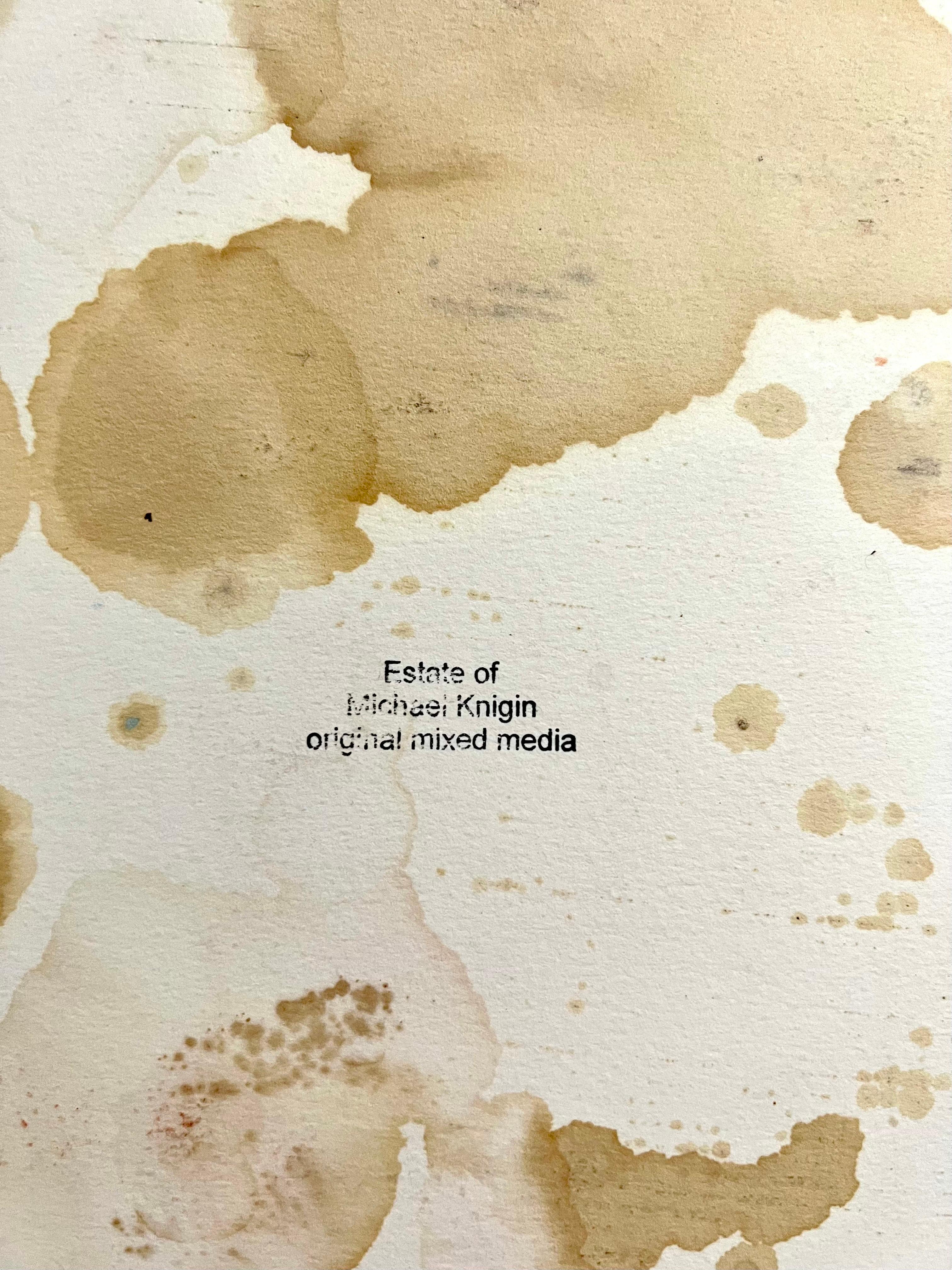 MIchael Knigin Abstract Pop Art Surrealism Acrylic Painting im Angebot 1