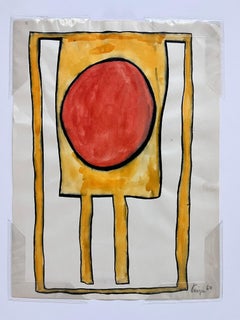 Orange et jaune, 1967 Aquarelle sur papier, signée, 8.25x11