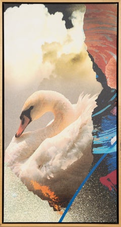 Cigno in A Space, Stampa digitale pop art di Michael Knigin