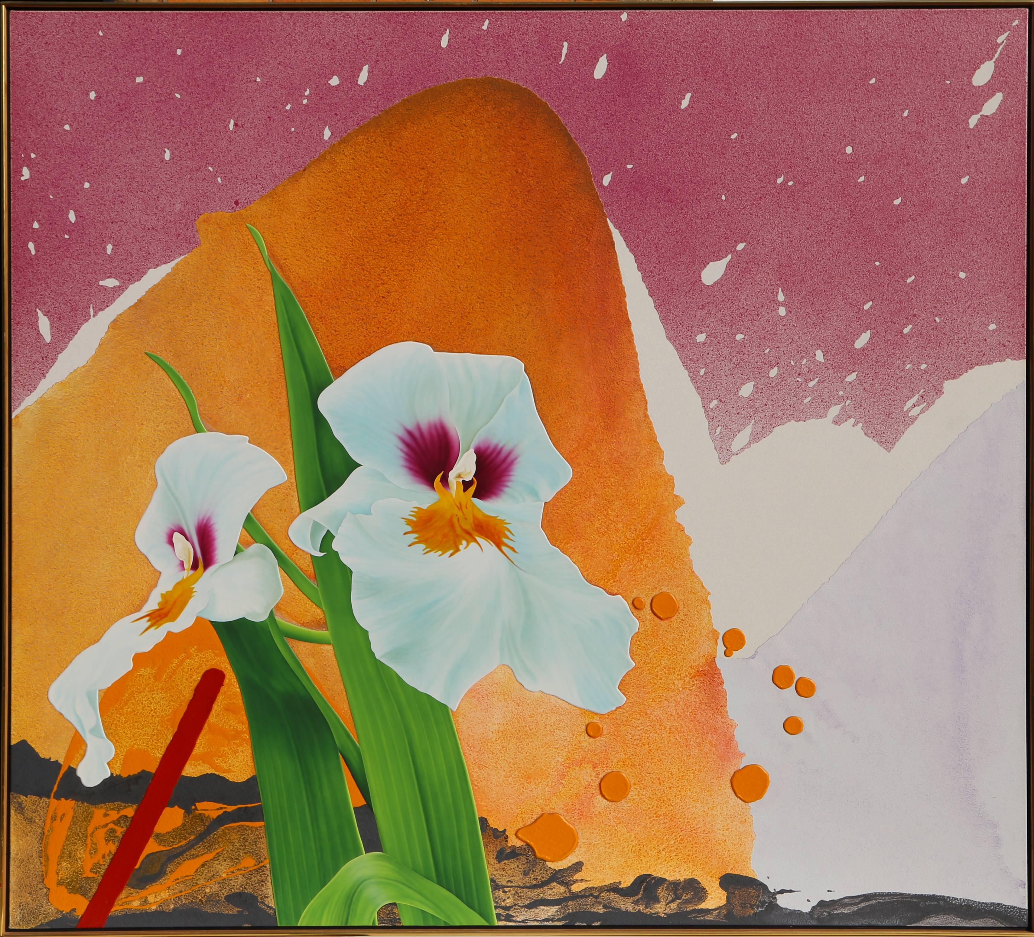 Irises blanches, grande peinture de Michael Knigin en vente 3
