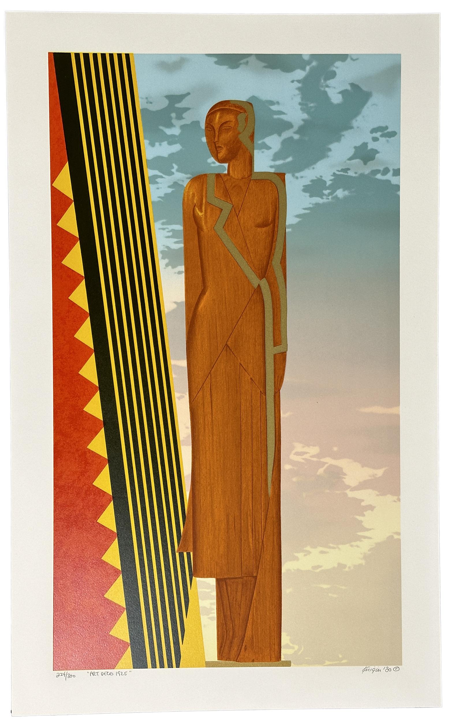 Michael Knigin Figurative Print - Art Deco 1925 Signed Limited Edition Screen Print