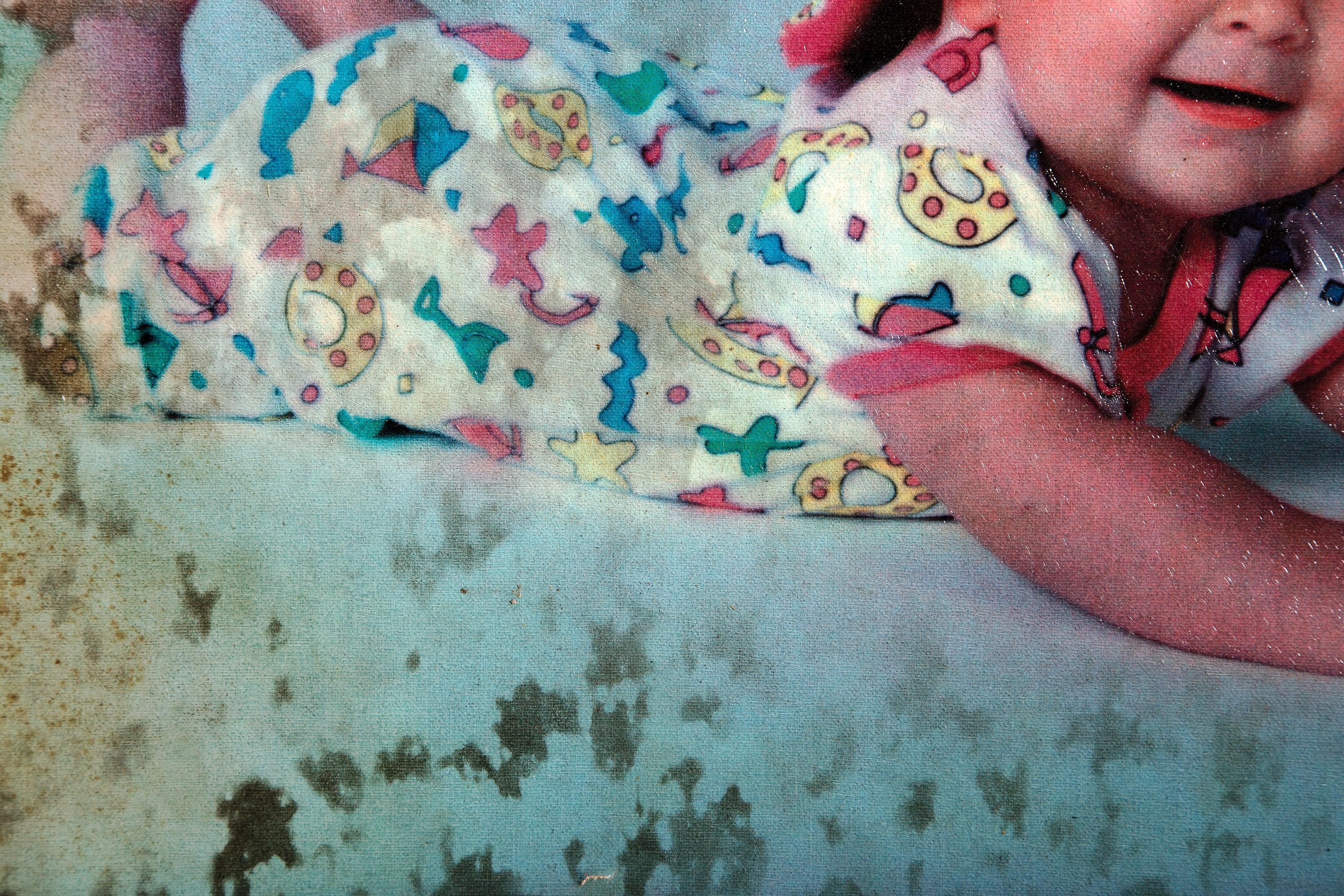 Baby in Pink, Pop Art Chromogenic Print on Canvas by Michael Knigin For Sale 2