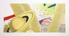 "Encuentro casual" litografía original firmada galaxia abstracta brillante divertida vibrante