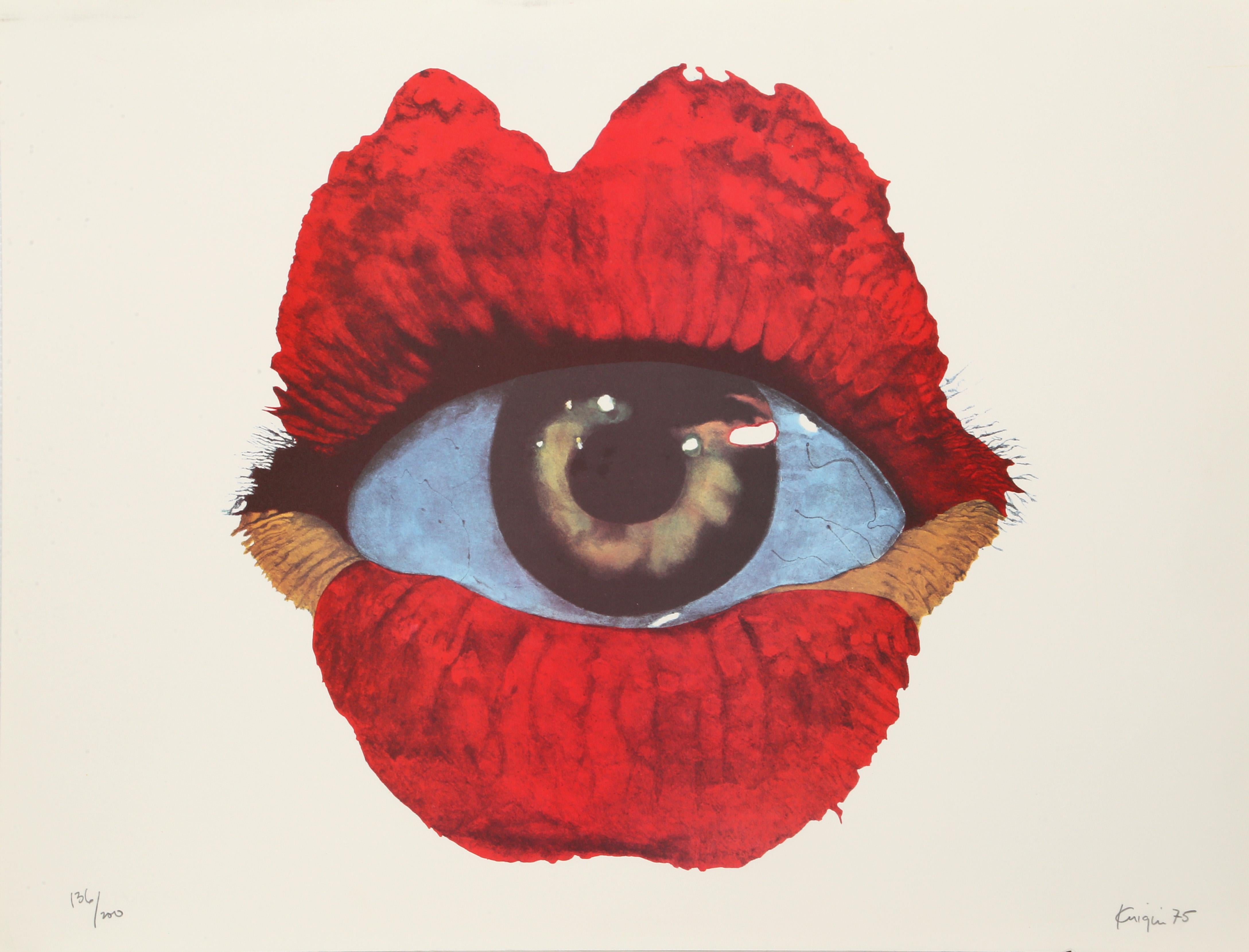Artista: Michael Knigin, estadounidense (1942 - 2011)
Título: El ojo de la tormenta
Año: 1971
Técnica: Serigrafía, firmada y numerada a lápiz
Edición: 136/200
Tamaño: 55,88 x 72,39 cm (22 x 28,5 pulg.)