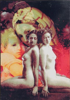 Lucha por el amor, Técnica mixta pop art sobre lienzo de Michael Knigin