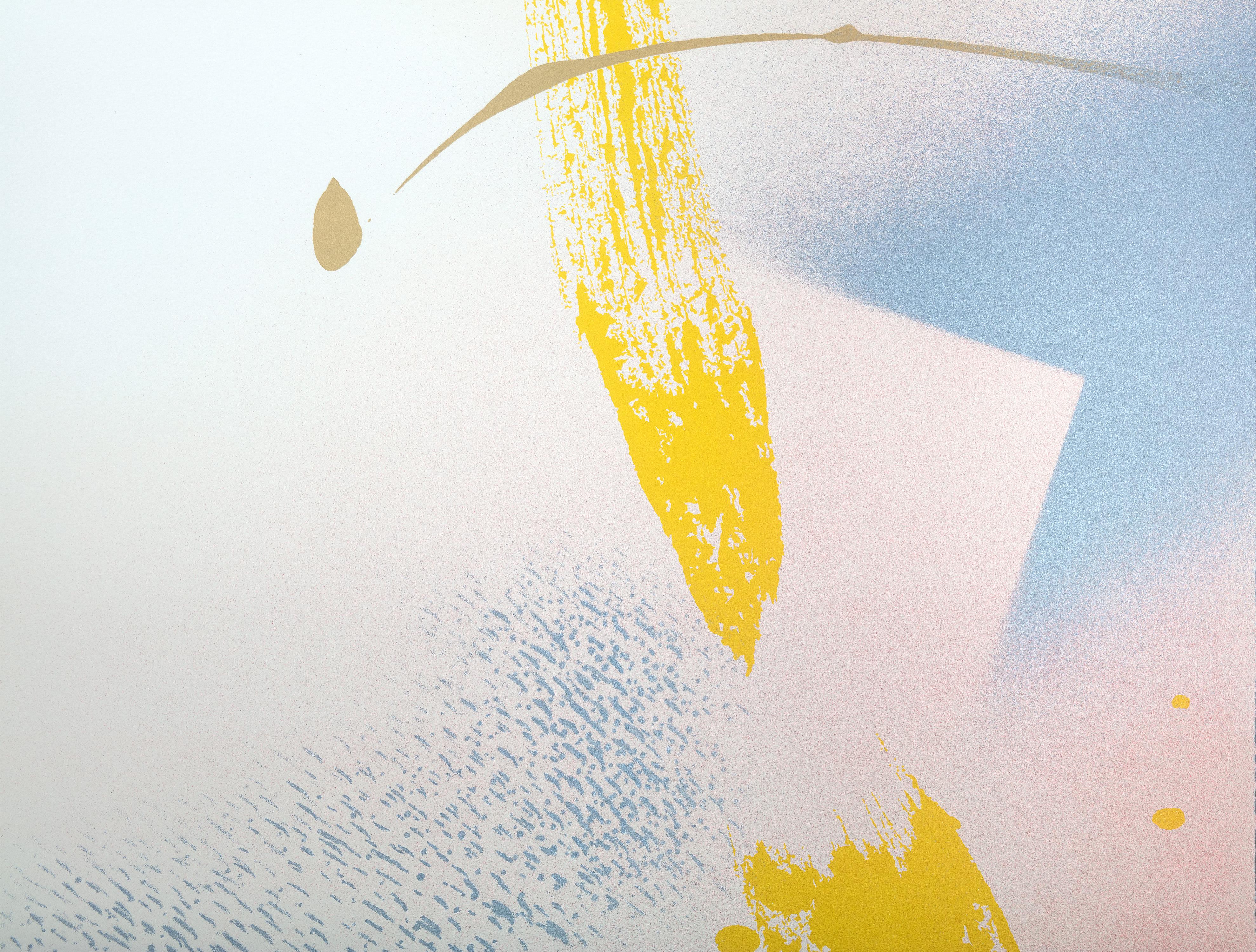 Lithographie originale « In The Clear » signée pop art abstraite coquillage calme et vibrant - Print de Michael Knigin