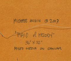 Maid of Melody, Pop Art Mixed Media Print on Canvas by Michael Knigin