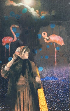 Maid of Melody, Pop Art Mixed Media-Druck auf Leinwand von Michael Knigin