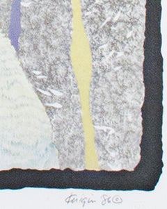 "Majestic Manner" original lithograph signed abstract pop art mellow hotel calm