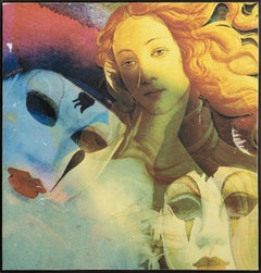 Masked Figures, Pop Art Chromogenic Print on Canvas by Michael Knigin