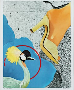 « New Evidence », lithographie originale couleur « Emu & Shoe » signée par Michael Knigin