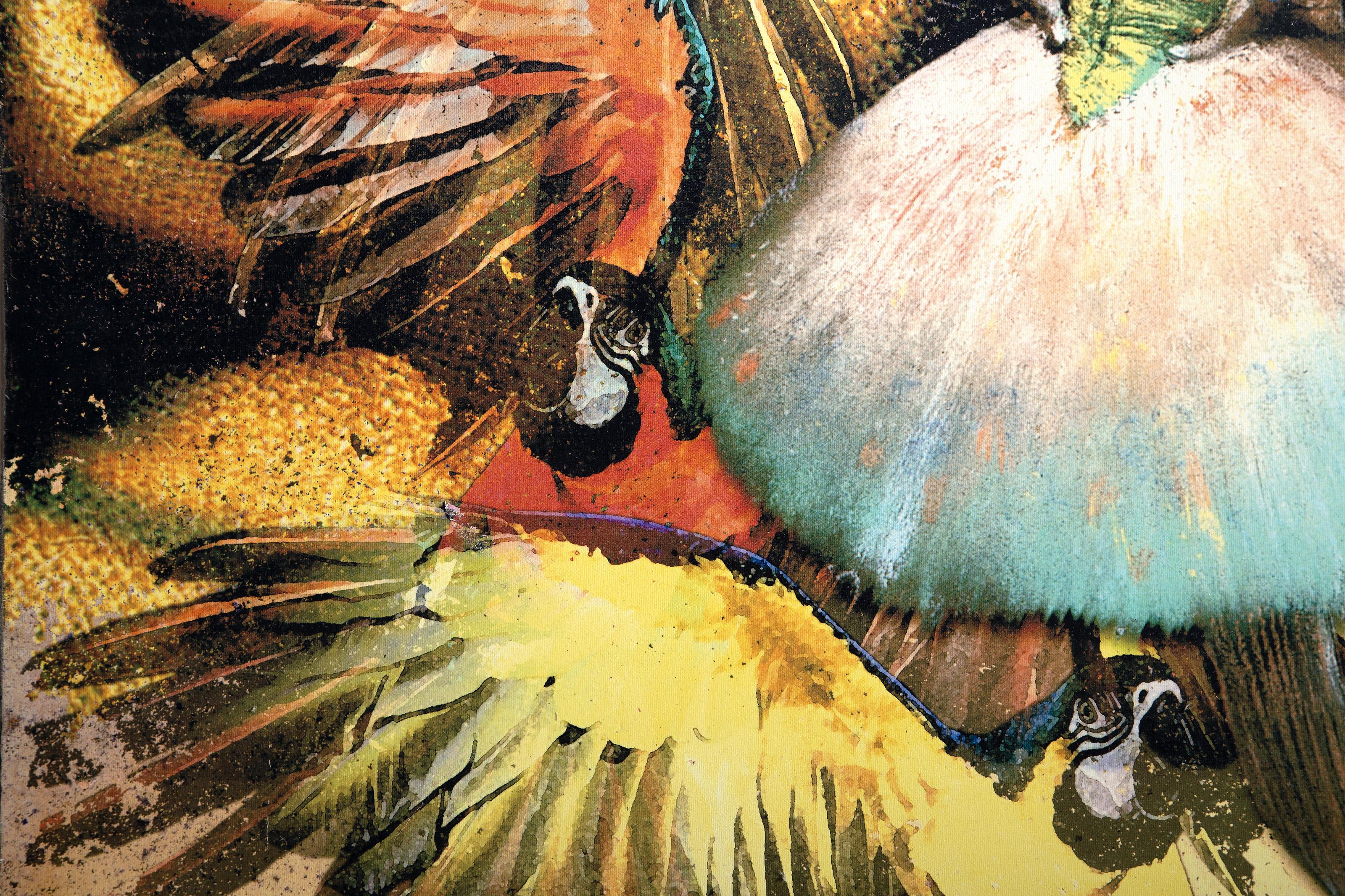 Parrots & Ballet Dancer, Pop Art Chromogenic Print on Canvas by Michael Knigin For Sale 2
