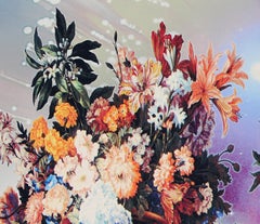 Pesche e uva dopo Monnoyer, quadro Pop Art surrealista di Michael Knigin