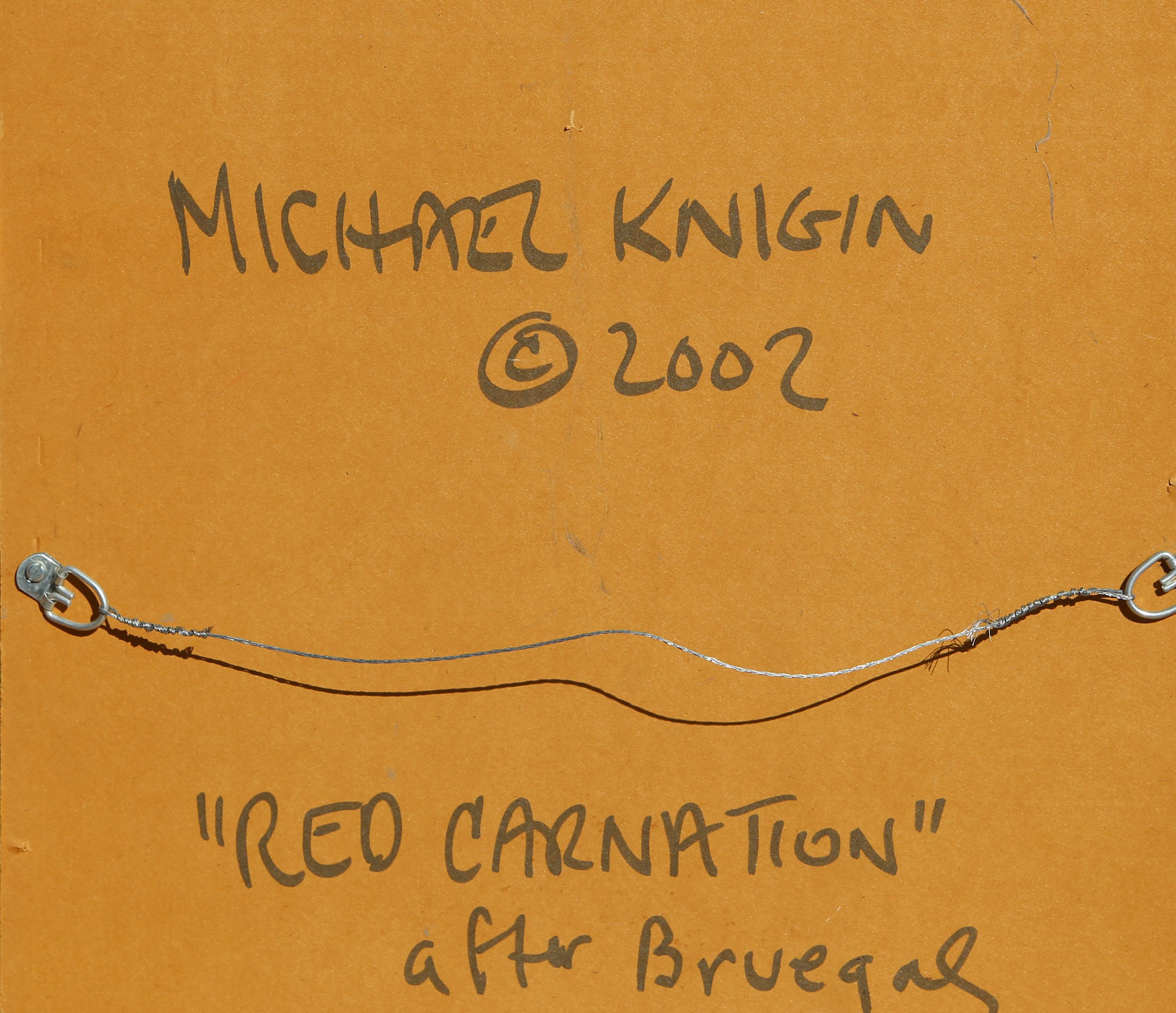 Carnation rouge d'après Brueghel, technique mixte et impression numérique de Michael Knigin en vente 3