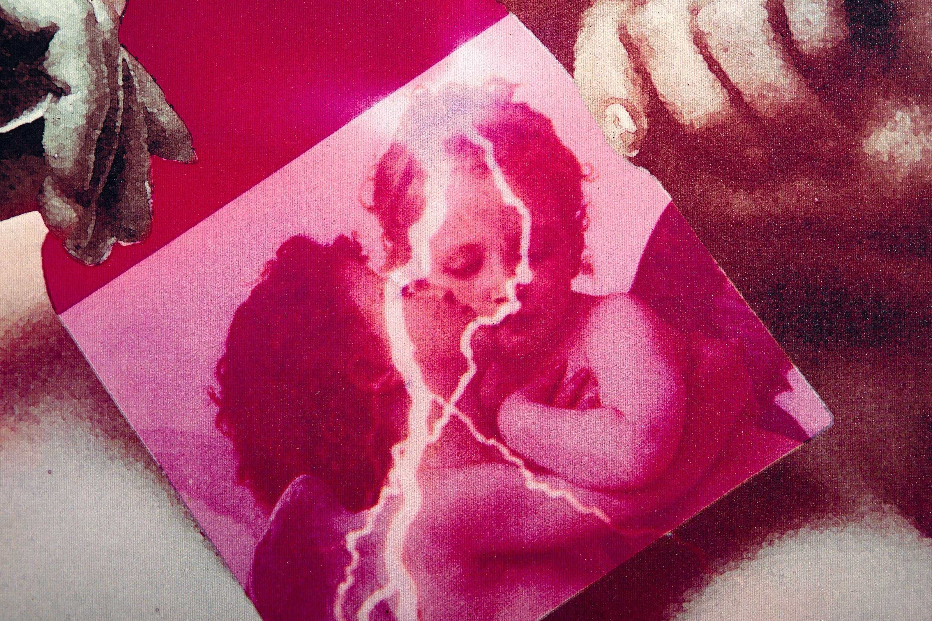 Secret Heart, Modern Chromogenic Print and Acrylic on Canvas by Michael Knigin For Sale 1