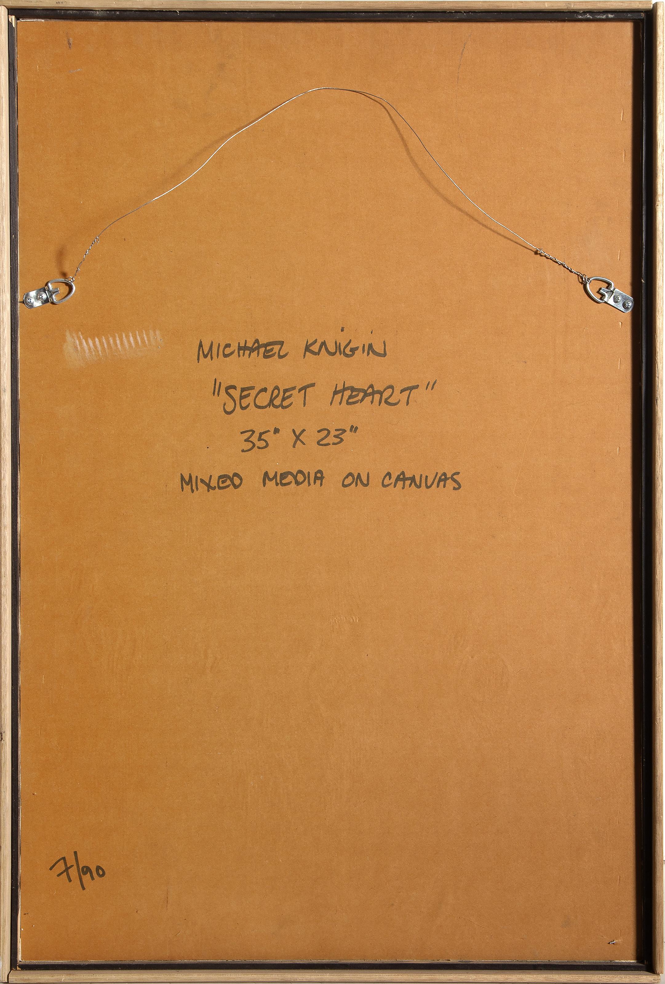 Secret Heart, Modern Chromogenic Print and Acrylic on Canvas by Michael Knigin For Sale 3
