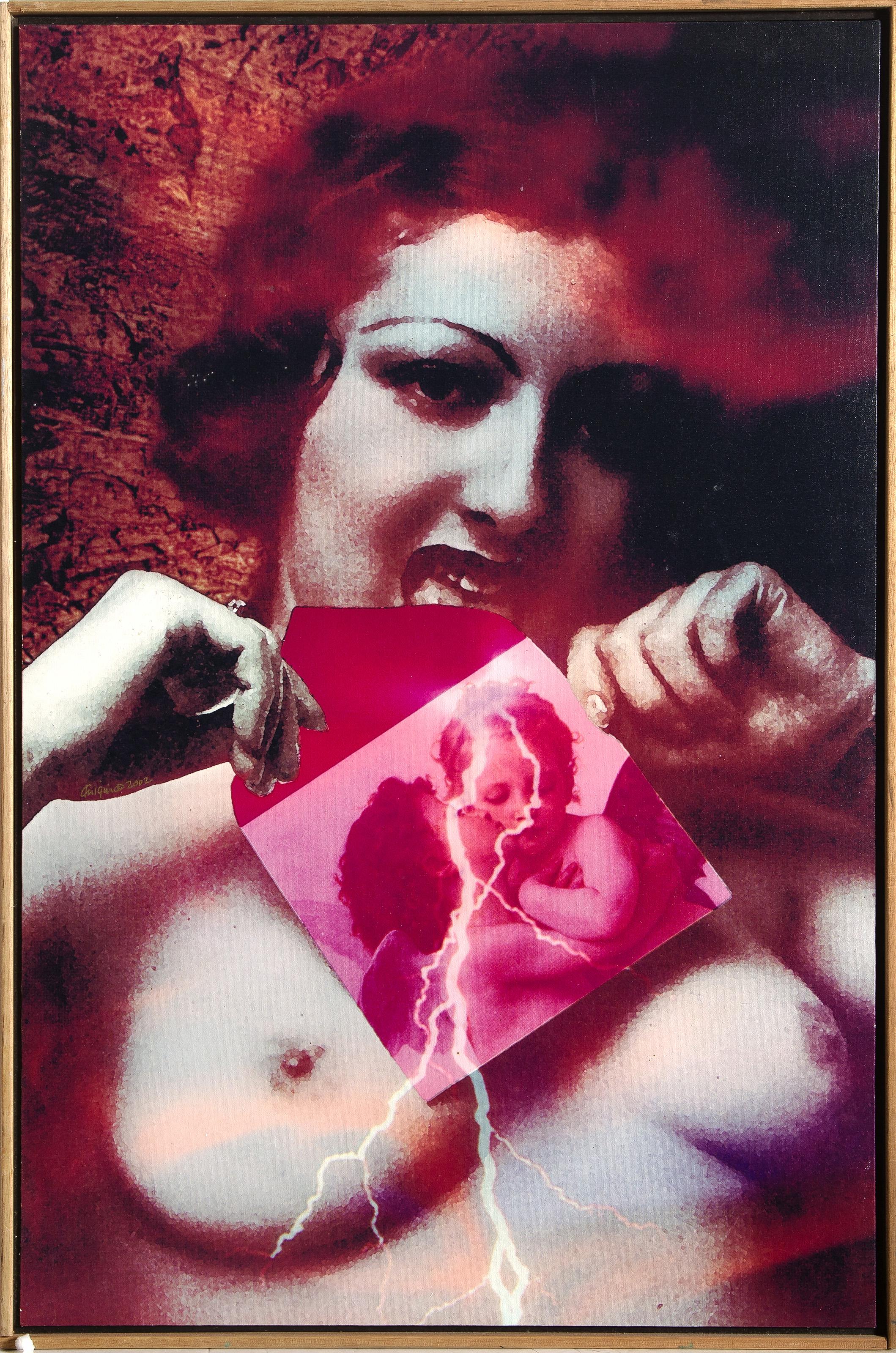  Michael Knigin, American (1942 - 2011) -  Secret Heart, Year: 2002, Medium: Chromogenic Print and Acrylic on Canvas mounted to board, signed and dated in marker middle left, and signed, titled and numbered on verso, Size: 35 x 23 in. (88.9 x 58.42