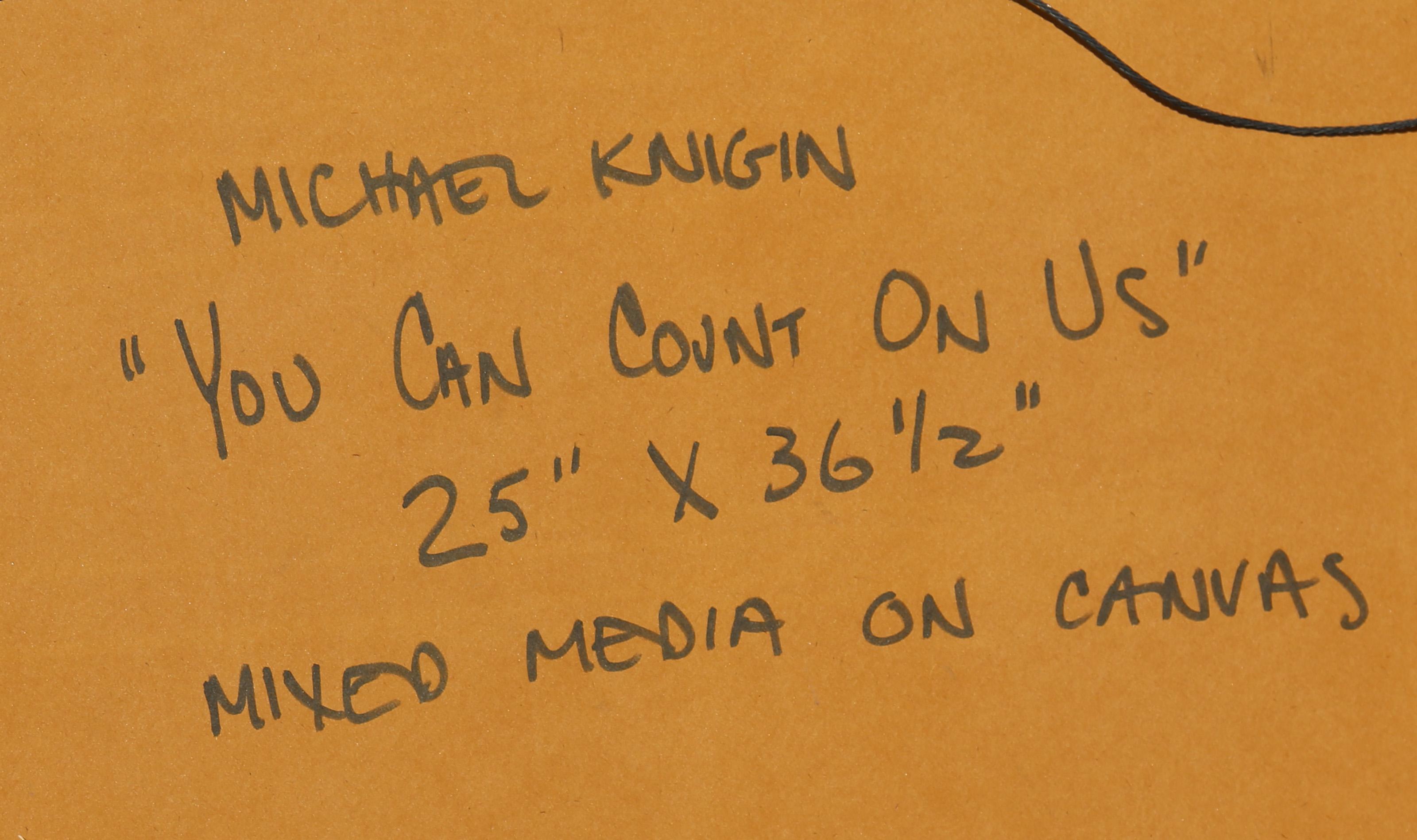 Nous pouvons vous compter sur nous, technique mixte et impression numérique de Michael Knigin en vente 2