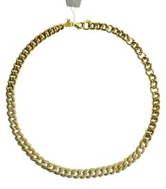 Michael Kors, collier à maillons en plaqué or 14 carats, argent sterling et cristal
