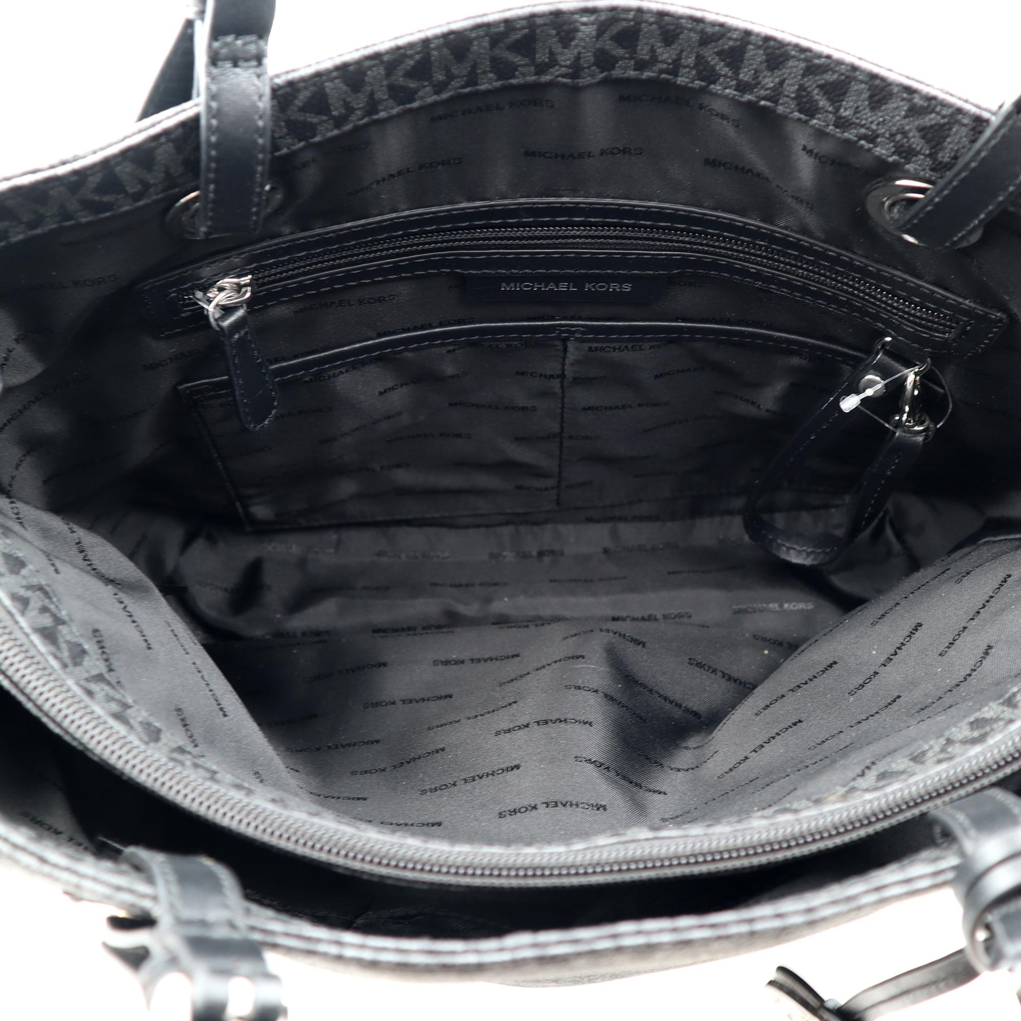 Michael kors black signature tote discount