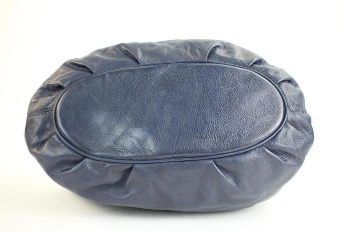 Michael Kors 37mka2617 Blue Leather Hobo Bag For Sale 1