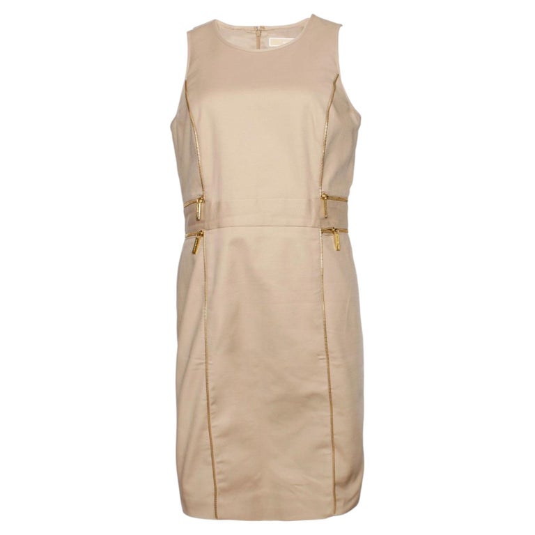 michael kors beige dress Michael Kors Sleeveless Sheath Wool-Blend Dress