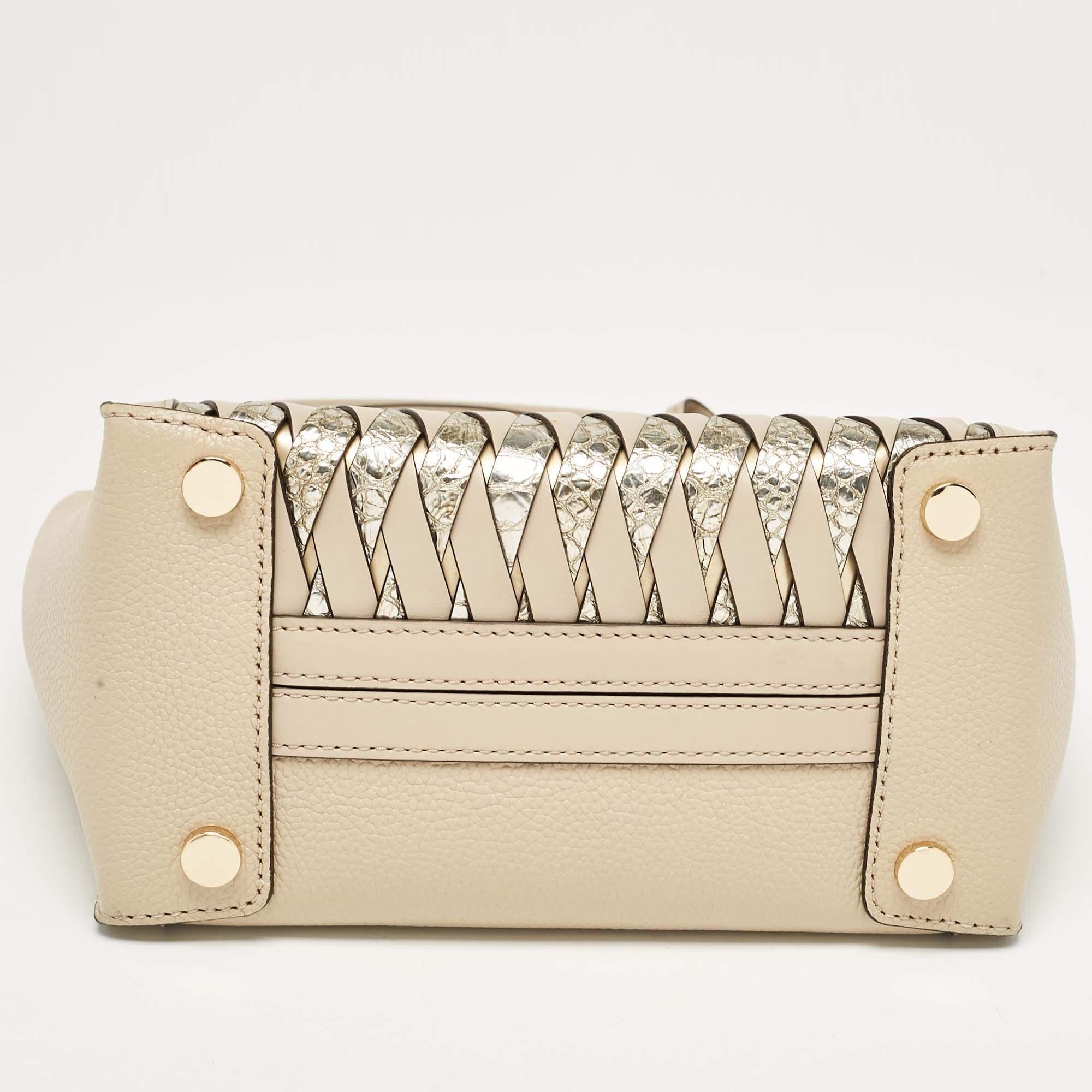 Michael Kors Beige Leather Mercer Studio Tote For Sale 2