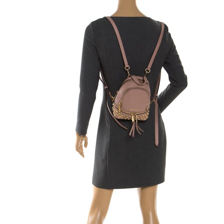Michael Kors Beige Leather Mini Studded Rhea Backpack For ...