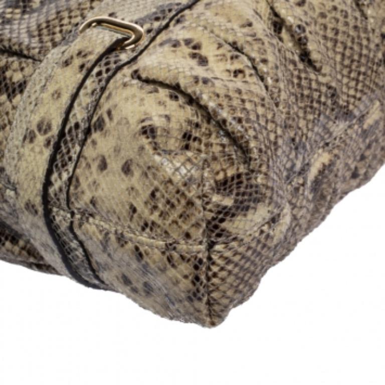 Michael Kors Beige Python Effect Leather Satchel For Sale 2