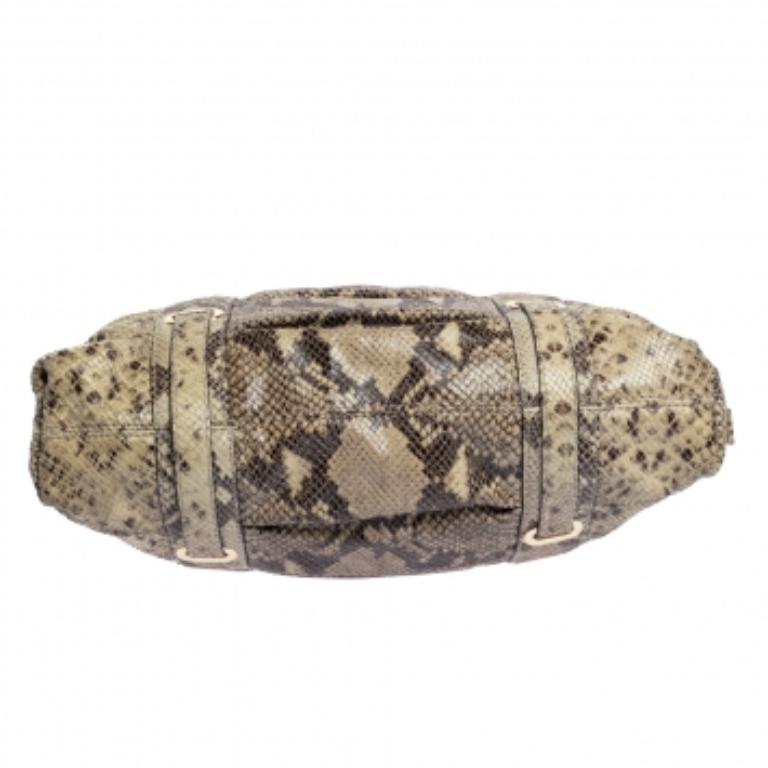 Michael Kors Beige Python Effect Leather Satchel For Sale 4