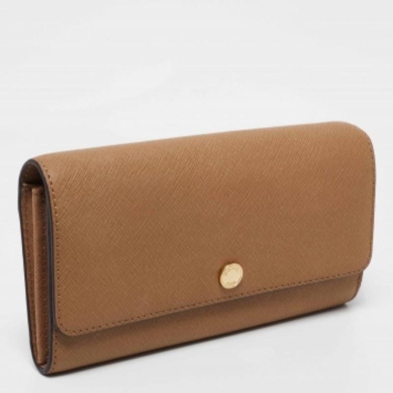 Beige Michael Kors Portefeuille en cuir Saffiano beige en vente