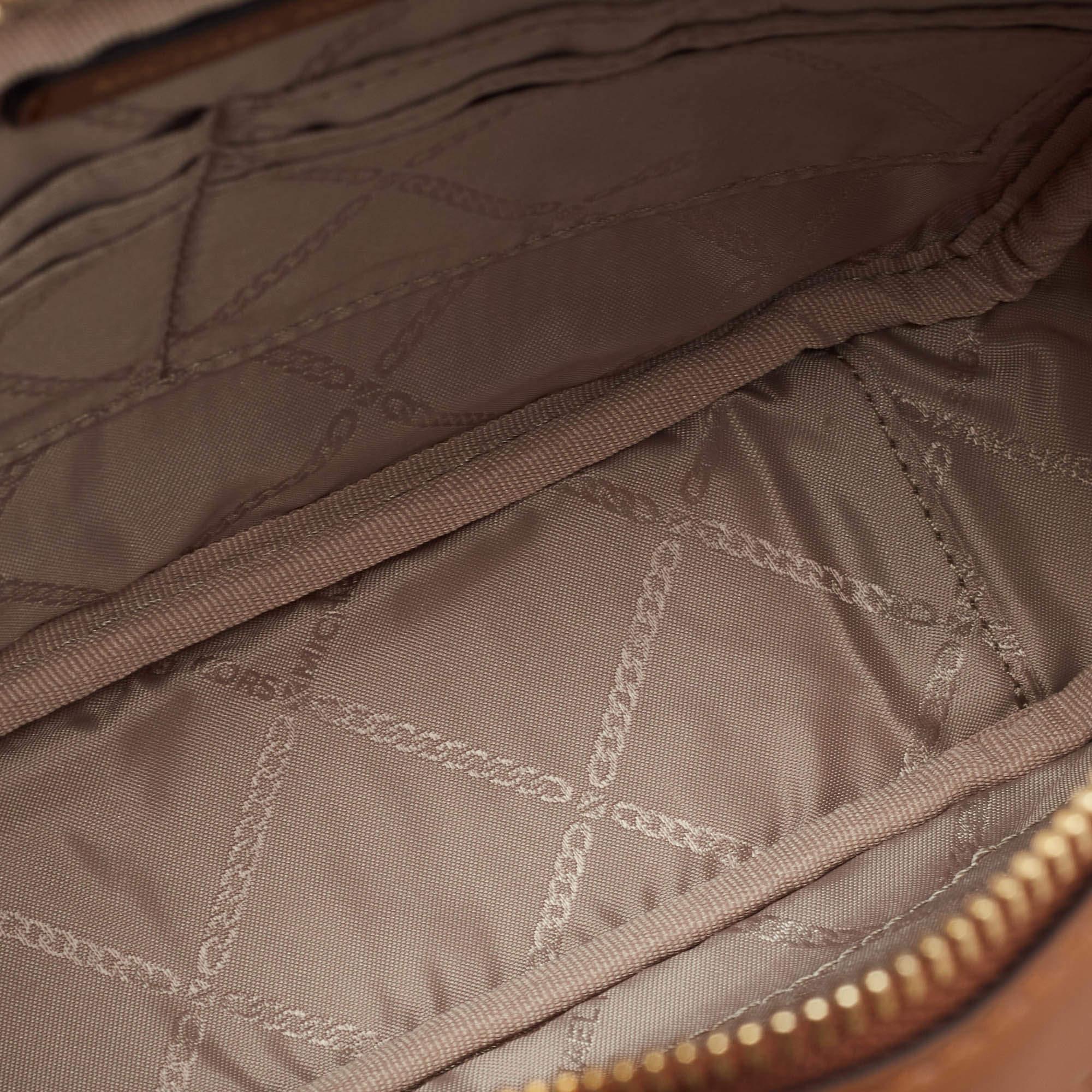Michael Kors Beige/Tan Canvas And Leather Maeve Crossbody Bag 5