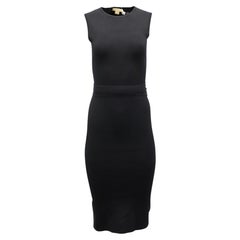 Michael Kors Belt Tie Stretch Dress in Black Viscose