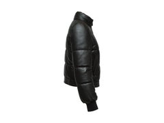 Michael Kors Black Collection Leather Puffer Jacket