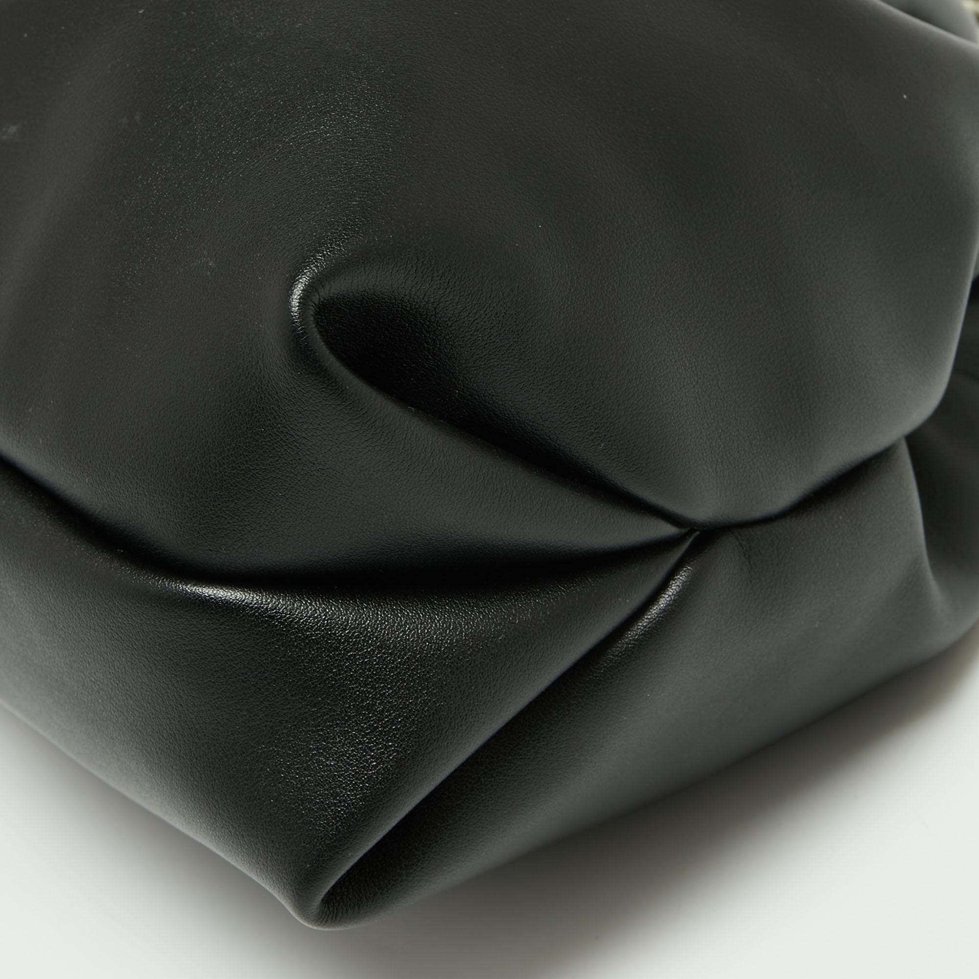Michael Kors Black Faux Leather Extra-Large Nola Clutch Bag In Excellent Condition In Dubai, Al Qouz 2