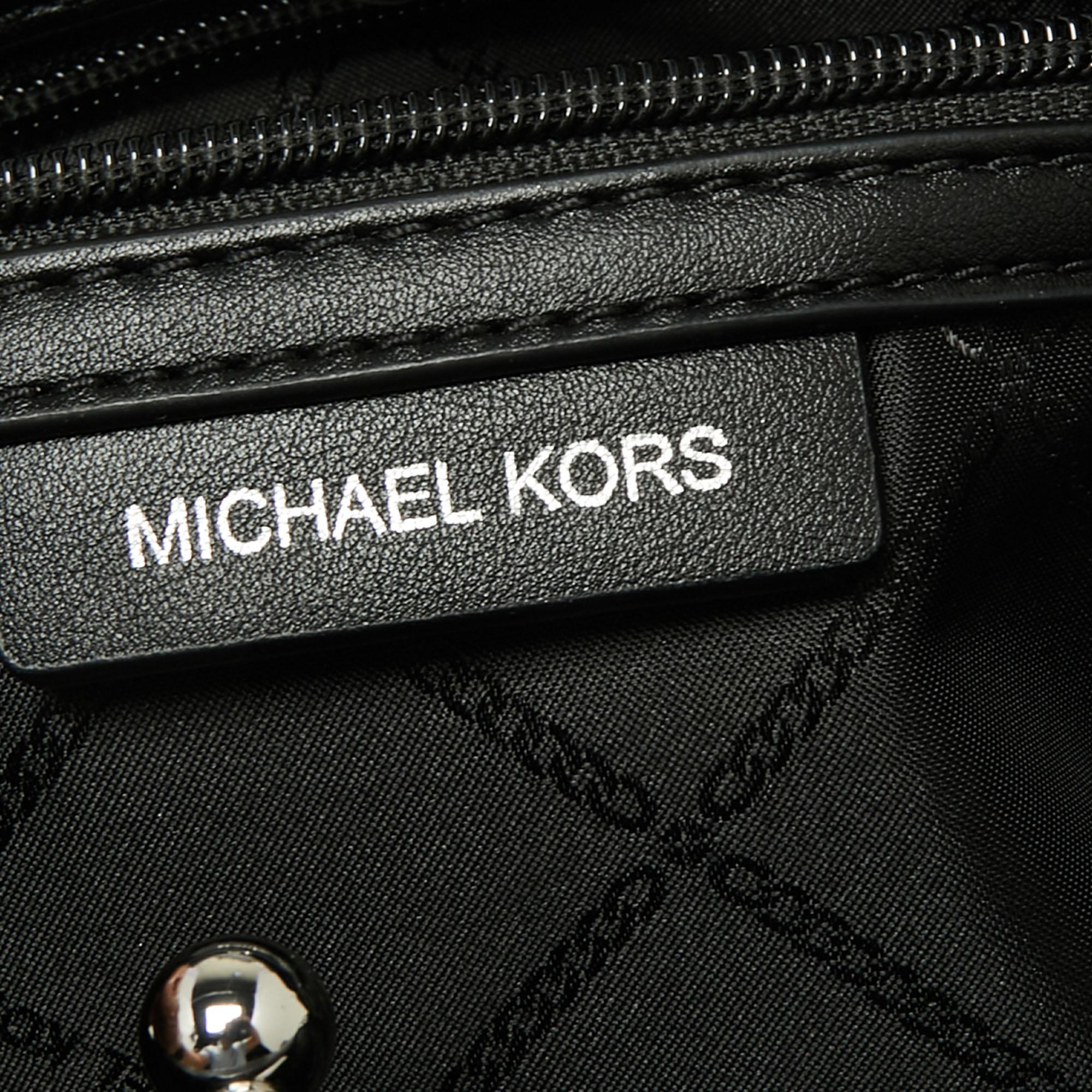 Michael Kors Black Faux Leather Extra-Large Nola Clutch Bag 2