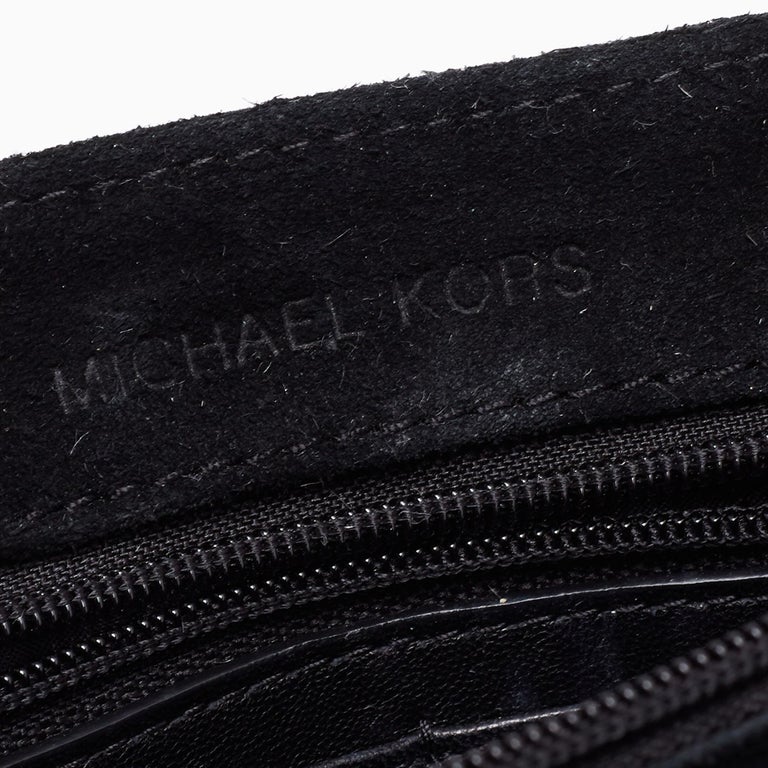 Michael Kors Black/Gold Suede and Leather Small Sloan Shoulder Bag at  1stDibs