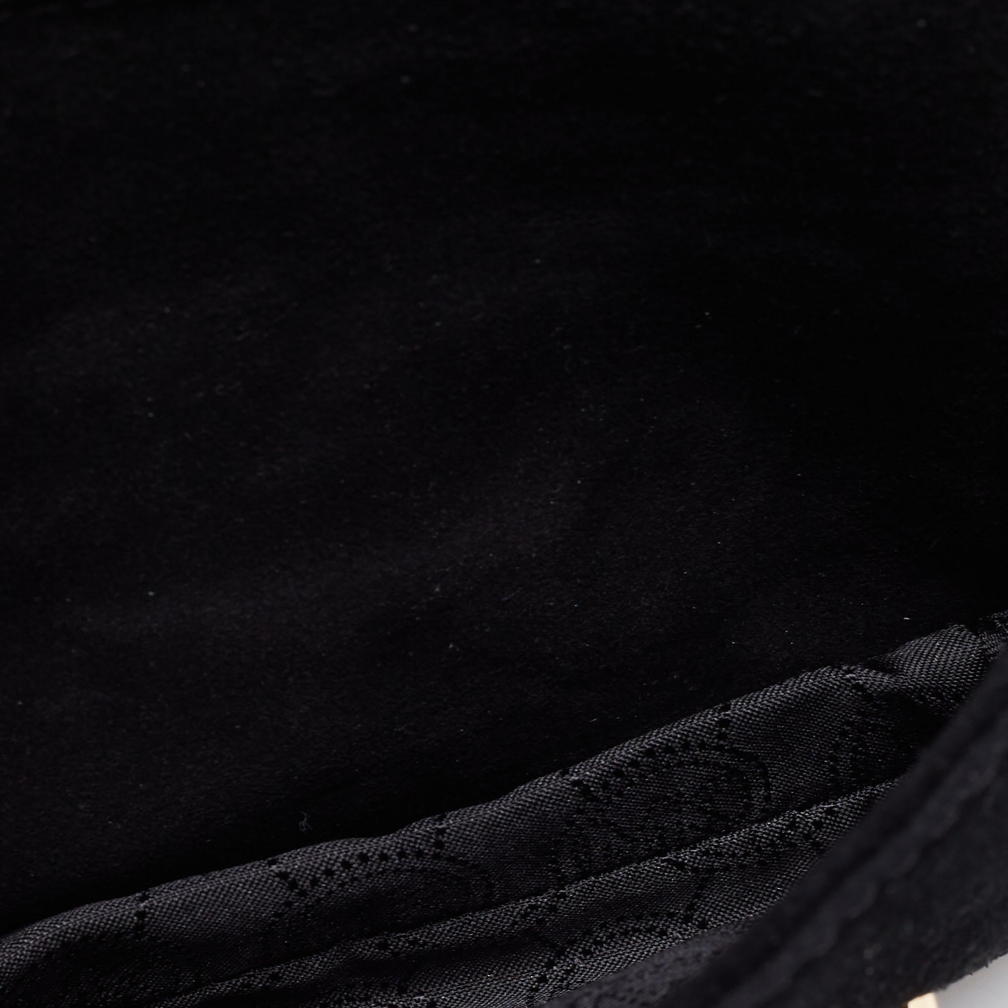 Michael Kors Black/Gold Suede and Leather Small Sloan Shoulder Bag 1
