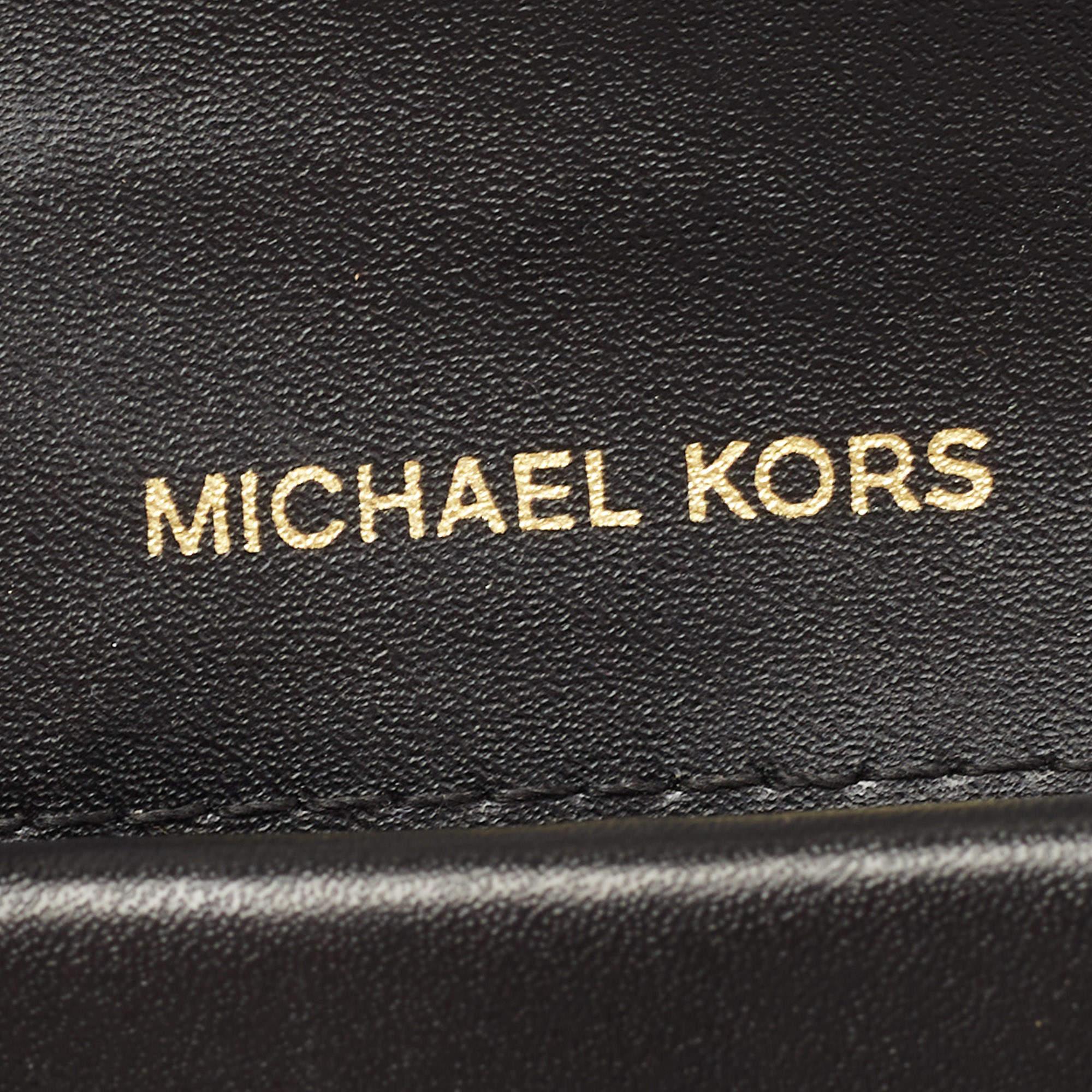 Michael Kors Signature Black/Grey Coated Canvas and Leather Card Case (étui à cartes en cuir et toile enduite) en vente 2