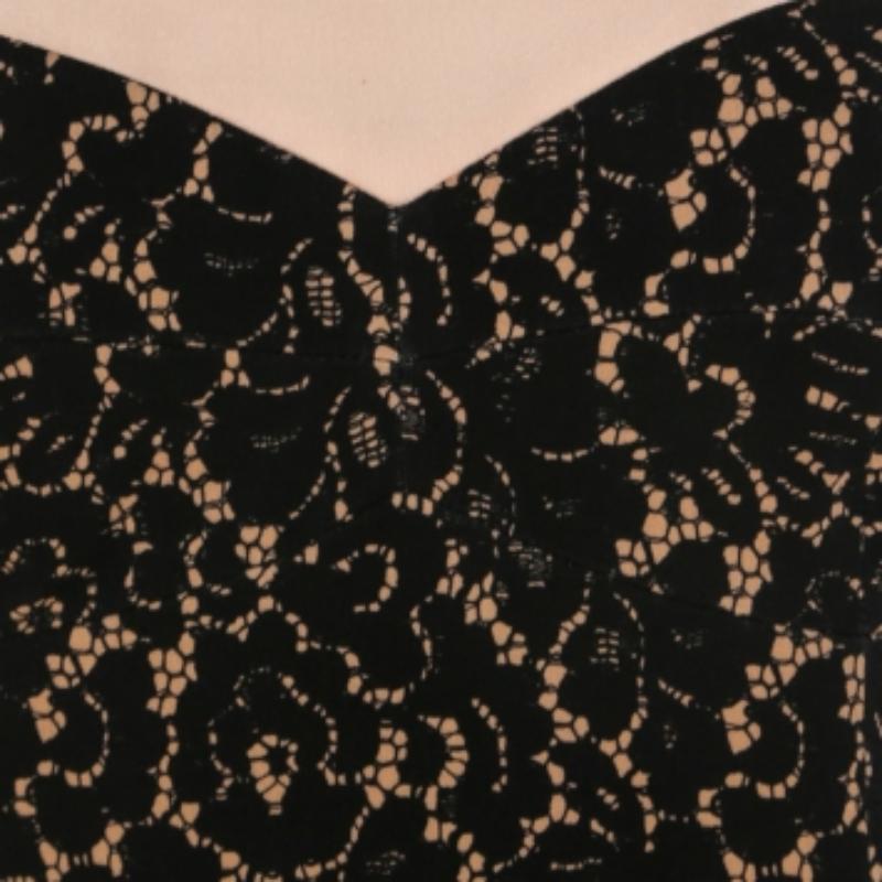 De las mujeres Michael Kors Vestido de crepé de lana elástico con estampado de encaje negro M en venta
