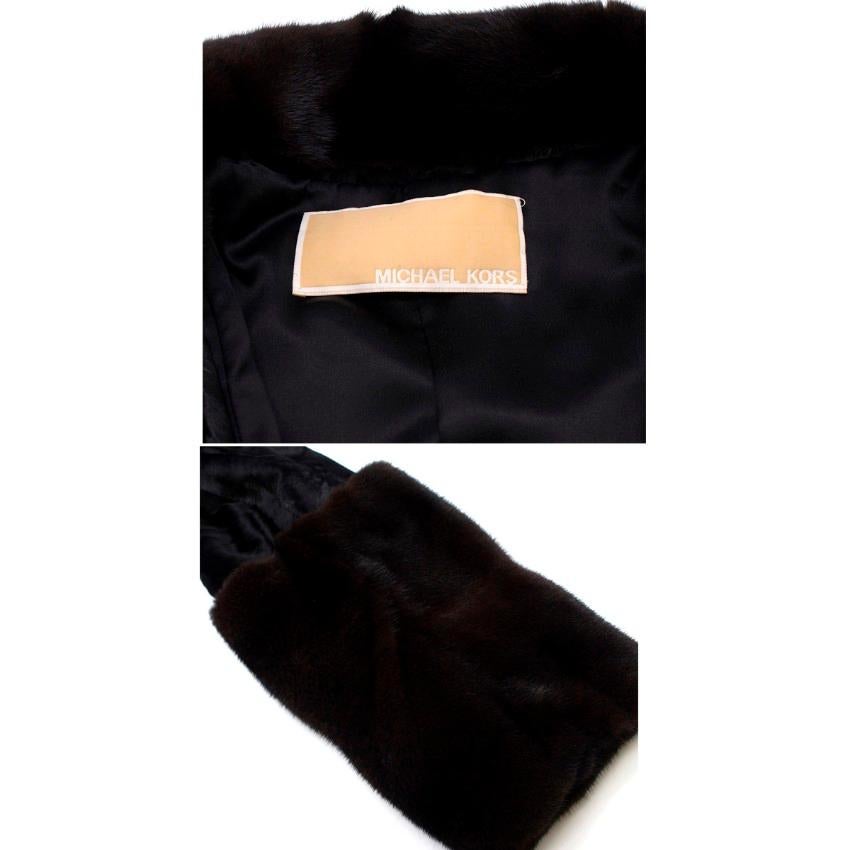 Michael Kors Black Lambs Fur & Brown Mink Fur Coat Size - US4 4